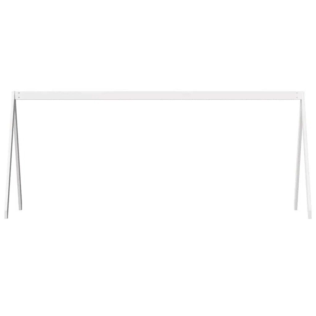 Techo para cama infantil, color blanco, madera maciza de pino, 199 x 95,5 x 88 cm, accesorio para casa de juegos, con lado abierto para habitación infantil, zona de dormitorio estable y