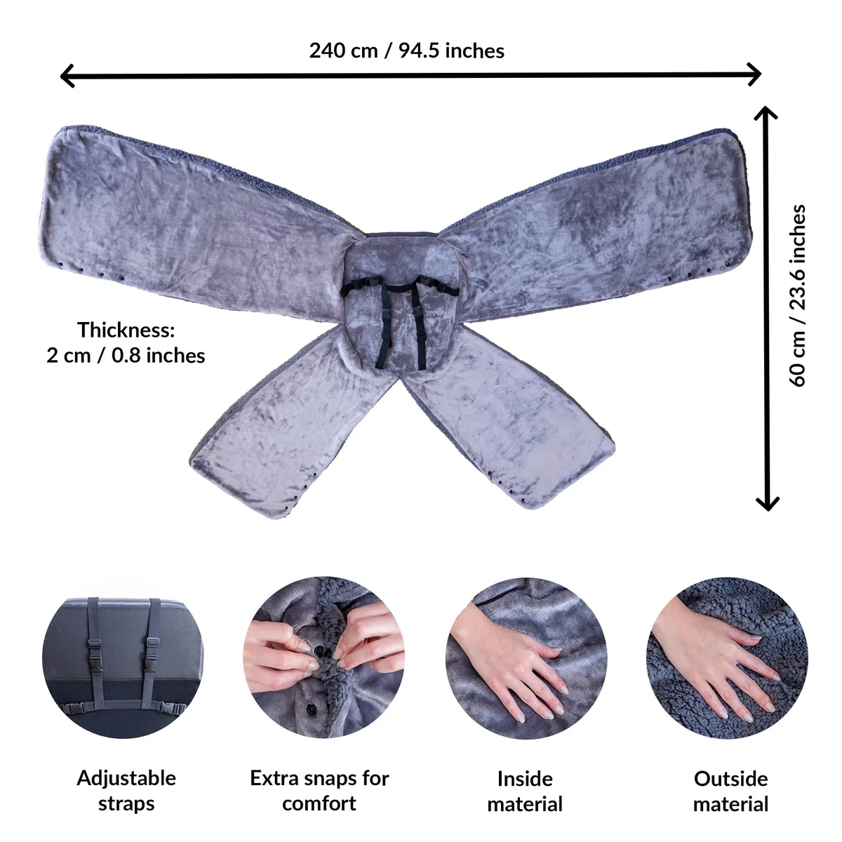 ODOXIA Manta para Silla de Oficina | Manta Acogedora y Cálida para Cualquier Silla de Oficina | Manta Envolvente para el Trabajo o el Hogar | Manta Comodísima para la Silla de Oficina | Lavable