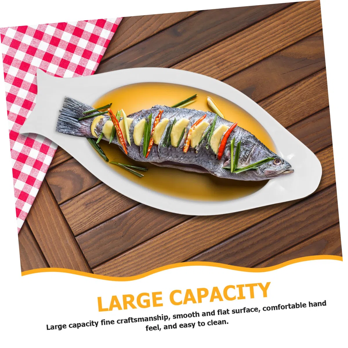 Toyvian Vajilla de Pescado Ovalada de Cerámica de 16 Pulgadas Diseño Sencillo Adecuado para Servir Aperitivos Hogar o Restaurante