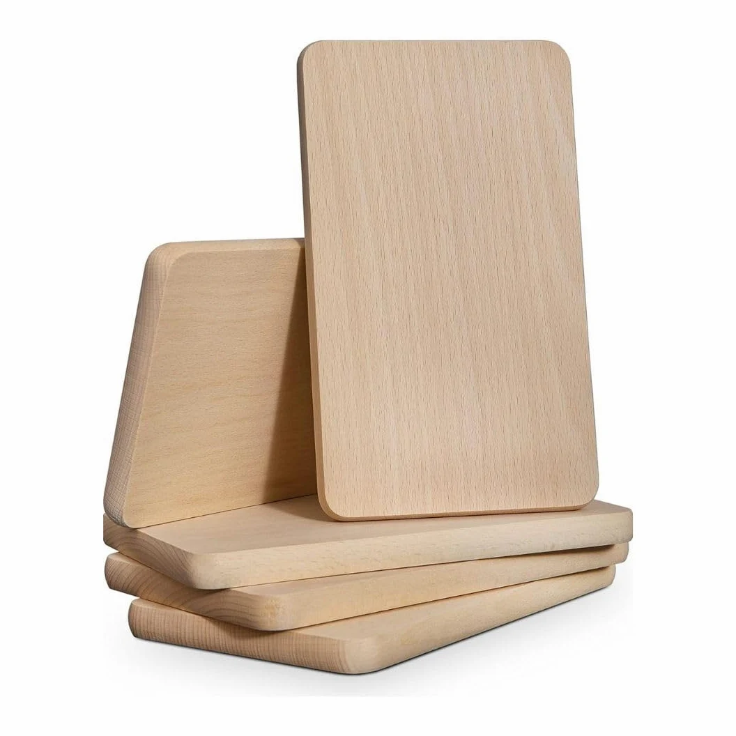 Tabla de desayuno de madera, madera de haya natural sin tratar, para pirograbado y grabado láser, 23 x 15 x 1,5 cm, tabla de cortar de madera para cocina y hogar (6)