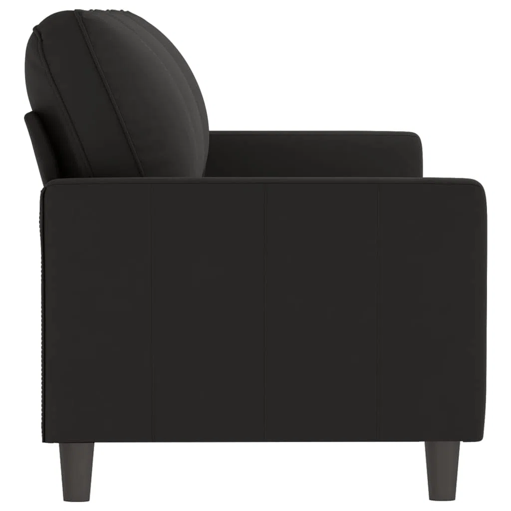Sofá de 3 plazas Terciopelo Negro 180 cm
