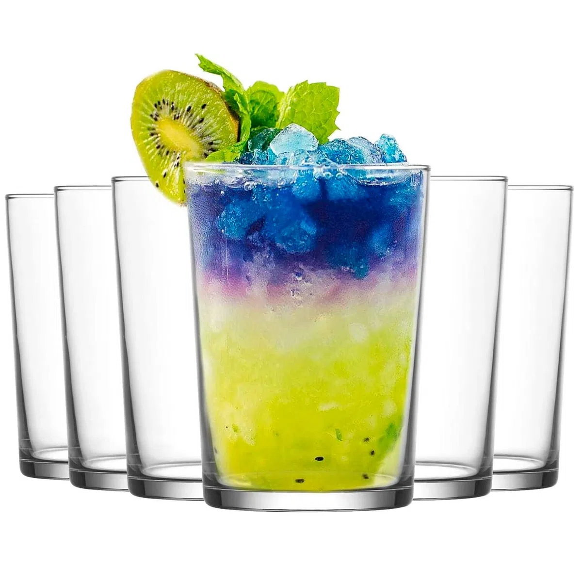 Acan - Caja de 12 Vasos de Cristal Multiusos 520 ml