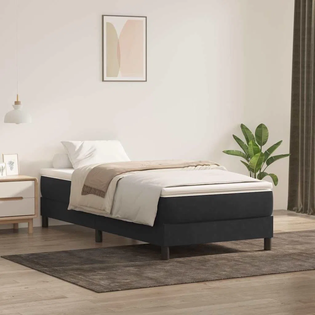 Somier de láminas para cama sin colchón (90 x 210 cm, terciopelo, con soporte de láminas, montaje fácil, para dormitorio, adultos