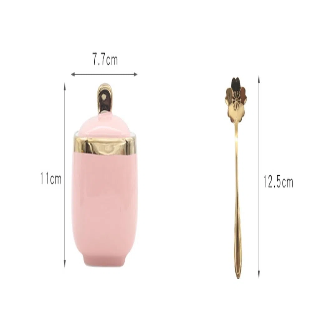 SAeWare Tarro de condimentos, contenedor de especias de cerámica, tarro de condimentos, salero, botella de condimentos, tarro de azúcar, caja de condimentos, encimera de cocina, rosa, 3 piezas