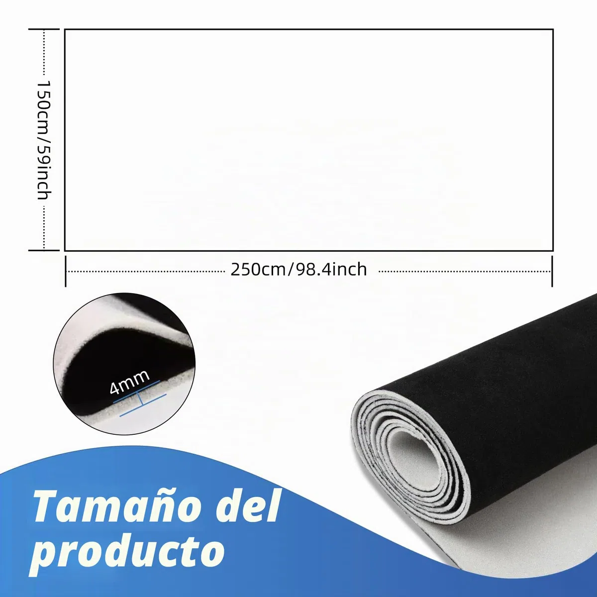 Tela Para Techo De Coche En Piel De Ante Falsa, 240x150 Cm (4 Mm De Grosor) | Negro - Tela De Revestimiento Interior Para RenovacióN De Techos De Auto, Furgoneta O Caravana