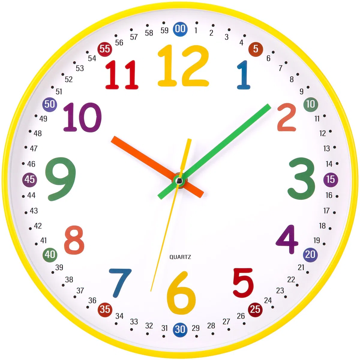 Reloj de Pared para Niños Reloj de Aprendizaje Reloj Infantil para Niños y Niñas Mecanismo Silencioso 30 CM para Habitación de los Niños