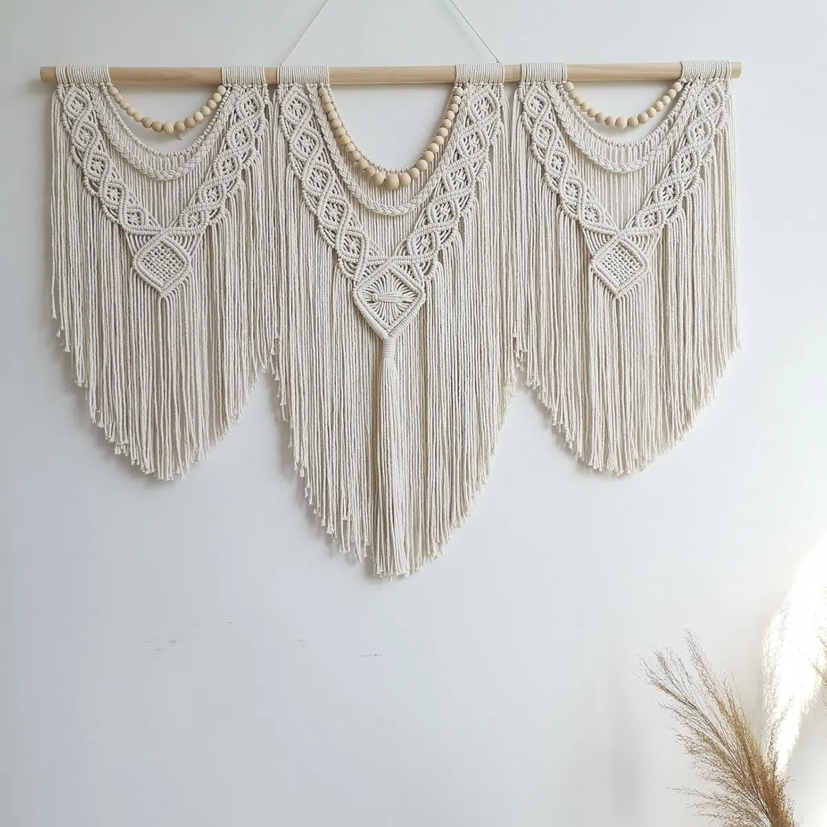 Hibisaws Tapiz de macrame pared de arte tejido, decoración de habitaciones, decoración de balcón, decoración de pared