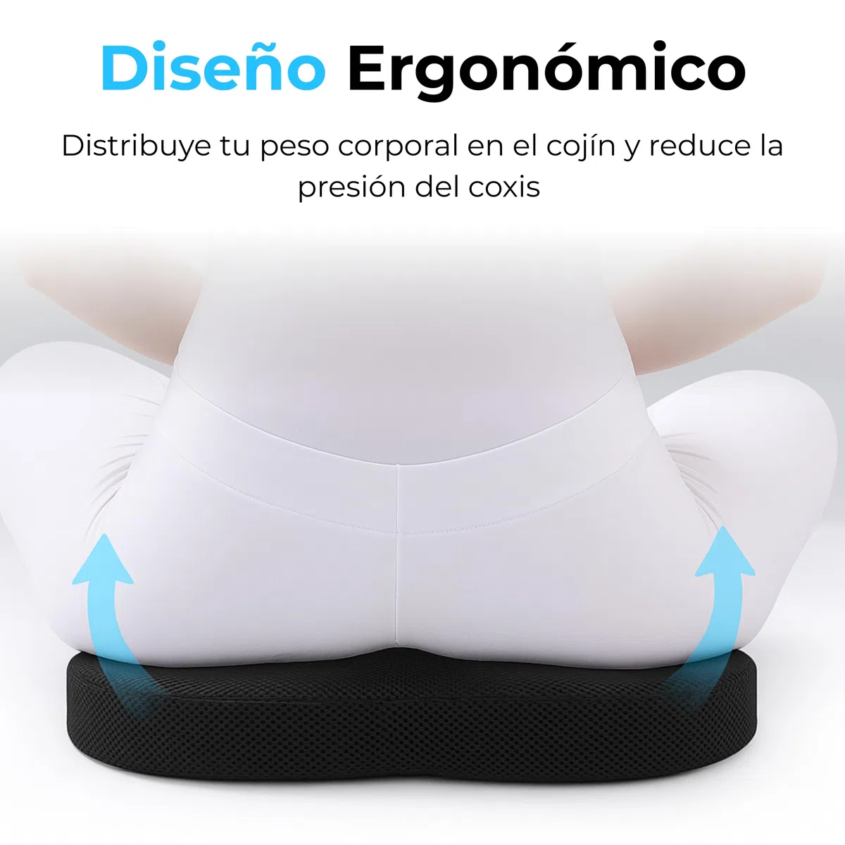 Cojin Coxis, Cojin Silla Oficina de espuma con Memoria, para Alivio Presión en Caderas, Cojín Antiescaras, Ortopédico, Cojín Ergonómico Viscoelásitco oficina y Silla de ruedas, Cojín hemorroides