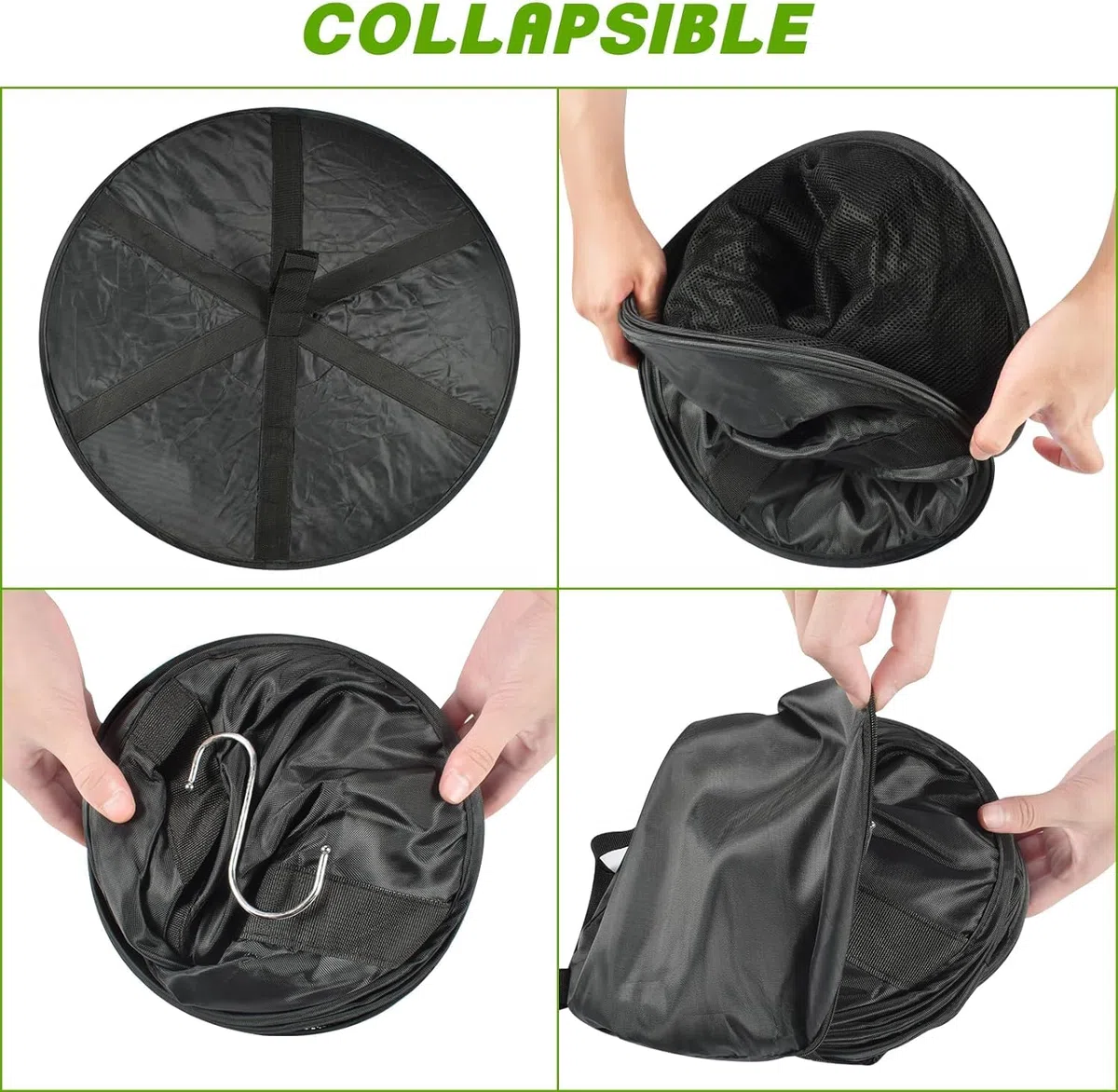Forhome Red de Secado Plegable de 4 Capas a Base de Hierbas con Malla para Colgar, Bolsa de Almacenamiento y Ganchos