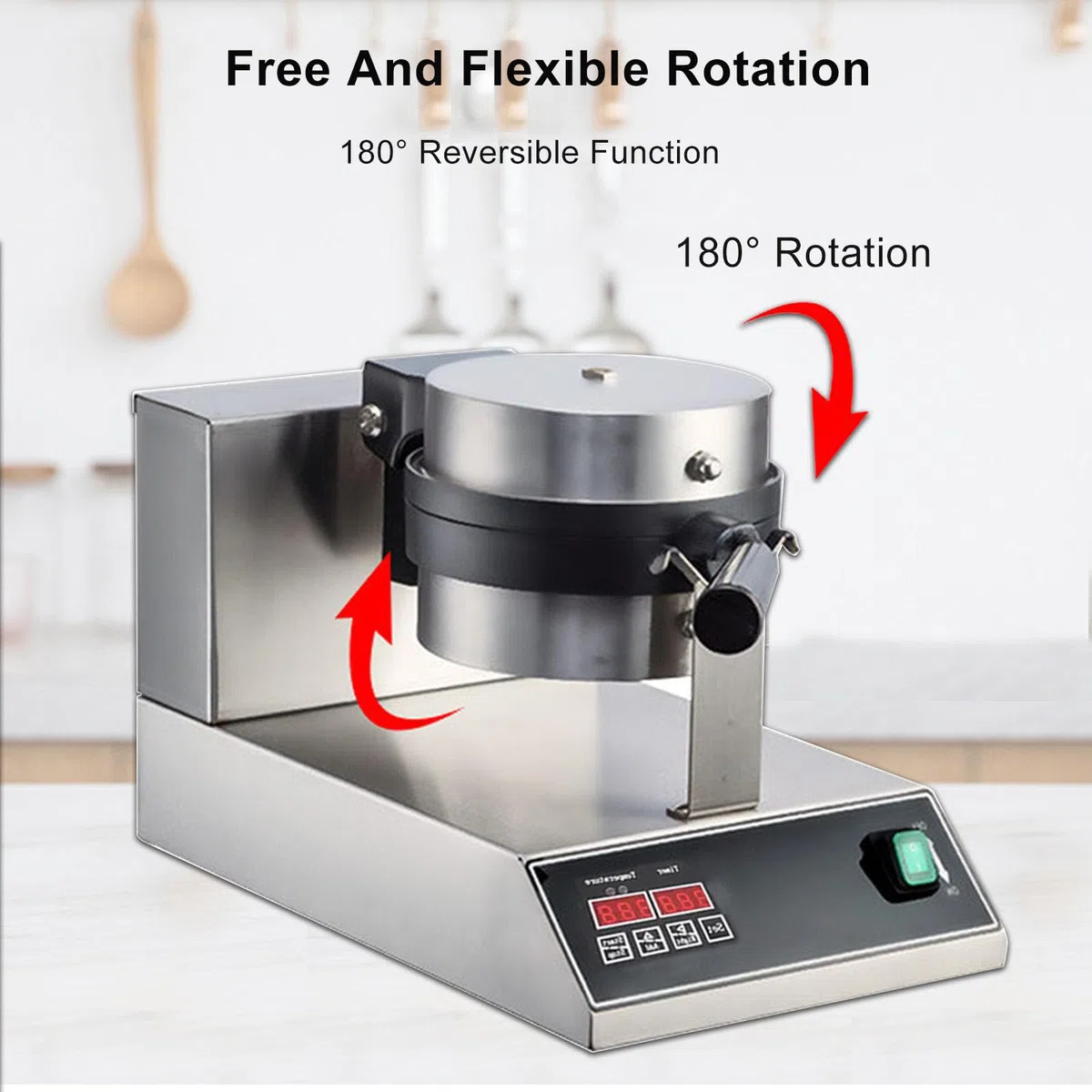 Máquina para hacer waffles comercial para hamburguesas, con pantalla digital, para hacer hamburguesas con helado, con temporizador y ajuste de temperatura, para rellenar hamburguesas, panini