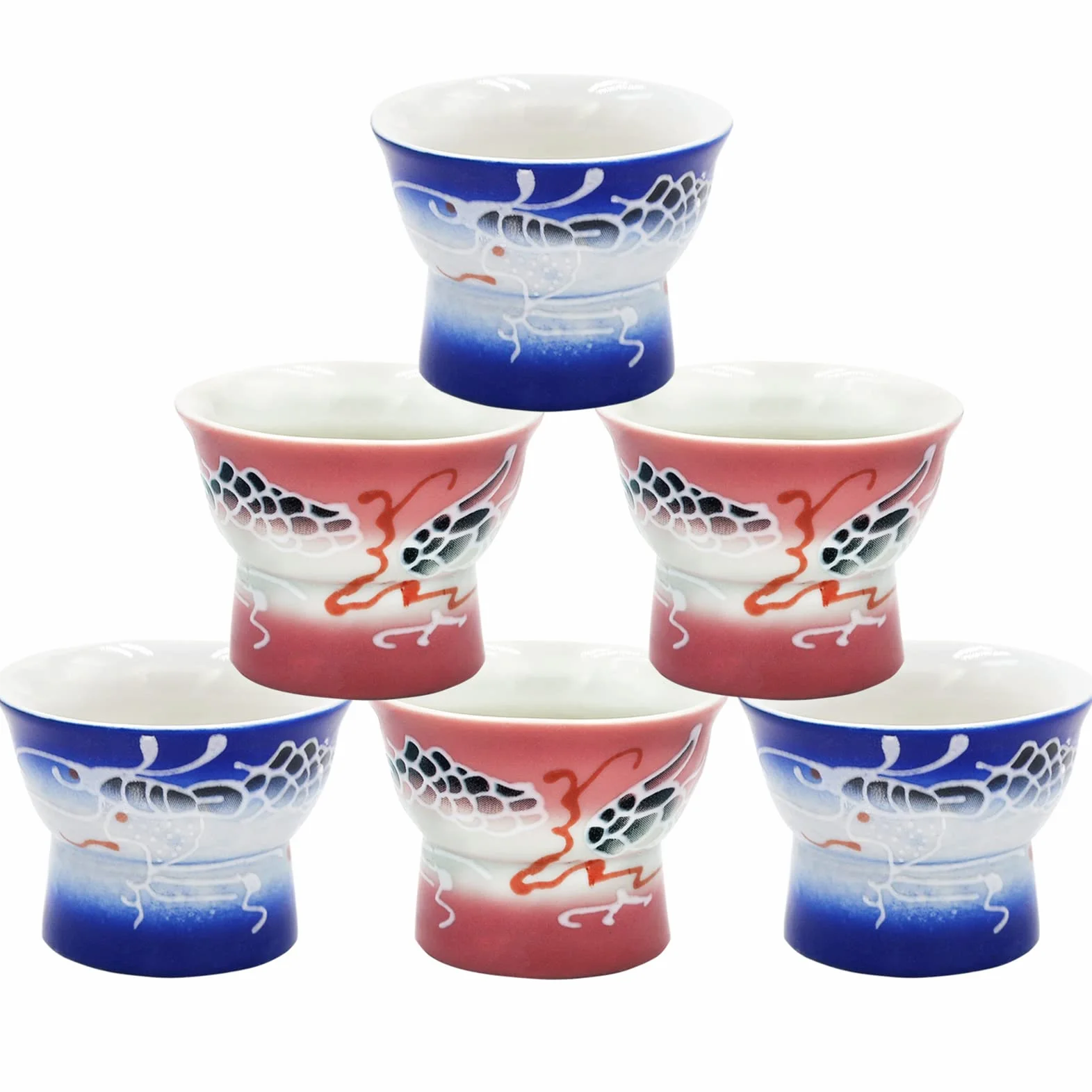 Taza de sake asiática imagen erótica cerámica japonesa sake taza 6 tazas adecuadas para hombres y mujeres