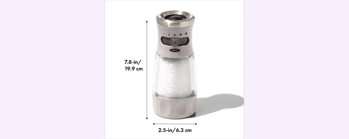 OXO 11312400 Good Grips - Molinillo de sal contorneado, cerámica, gris