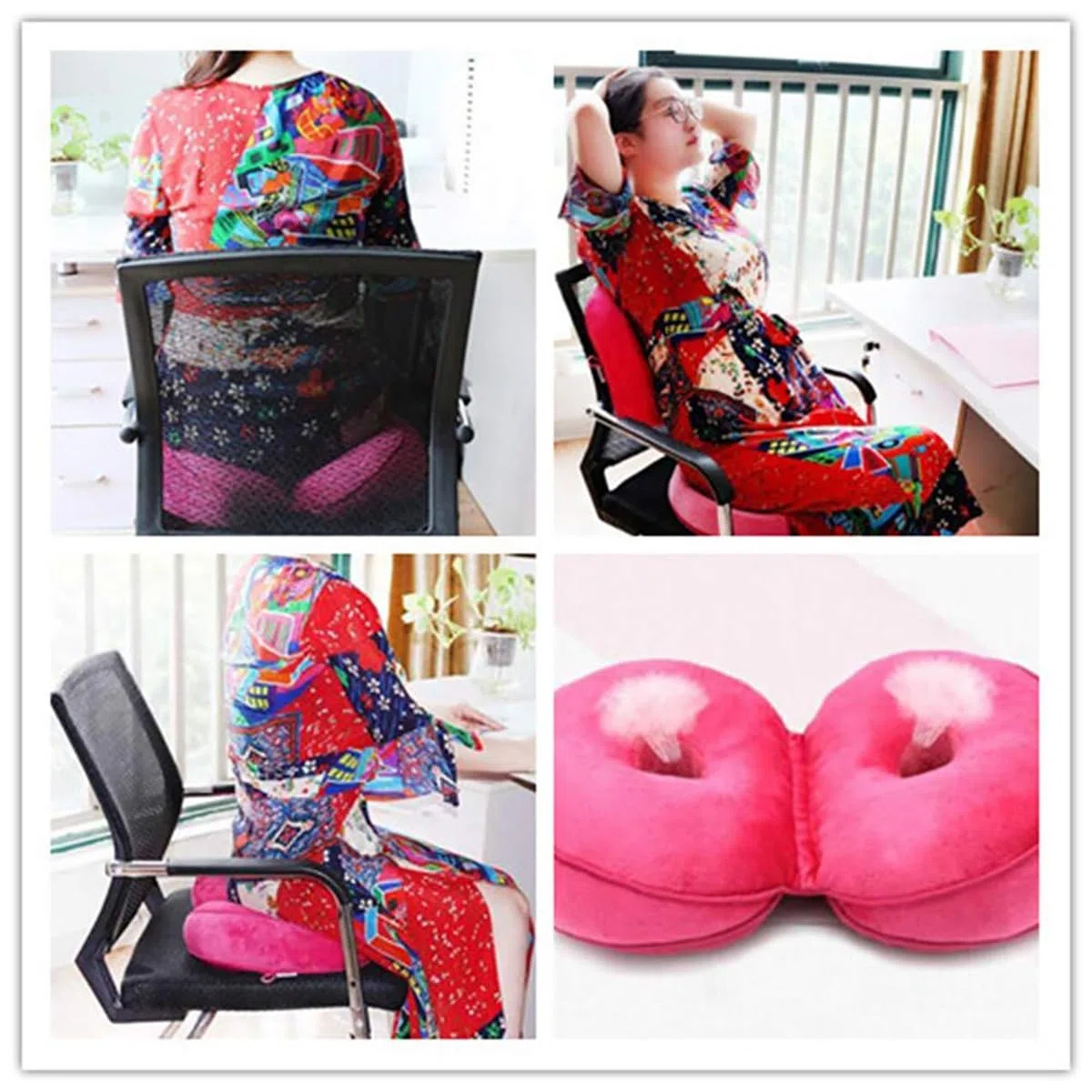 Cojín de doble comodidad para elevar la cadera, multifunción, para aliviar la presión, se adapta al asiento, espalda, dolor de isquiotibiales, sillas de oficina, silla de ruedas, silla de cocina,