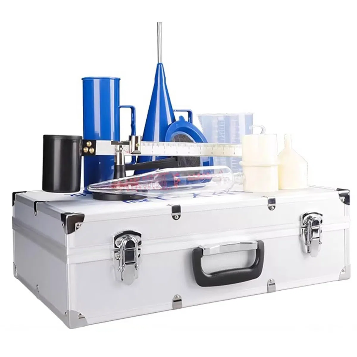 Probador de barro, kit de hidrómetro de 3 piezas con carcasa de aluminio, viscosímetro y medidor de contenido de arena para un análisis preciso de laboratorio y campo