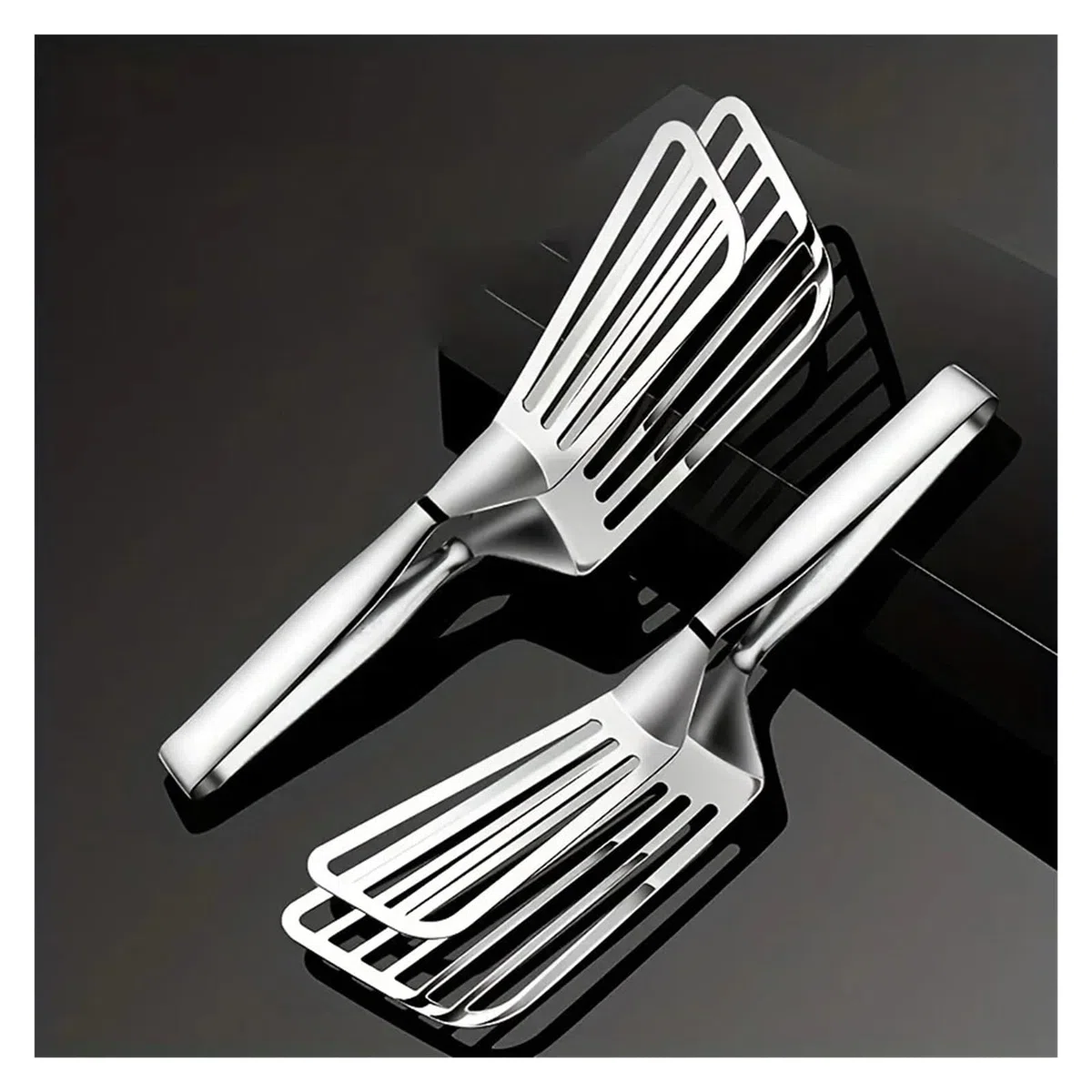 1 pieza, pinzas multifuncionales for servir de acero inoxidable(2pcs)