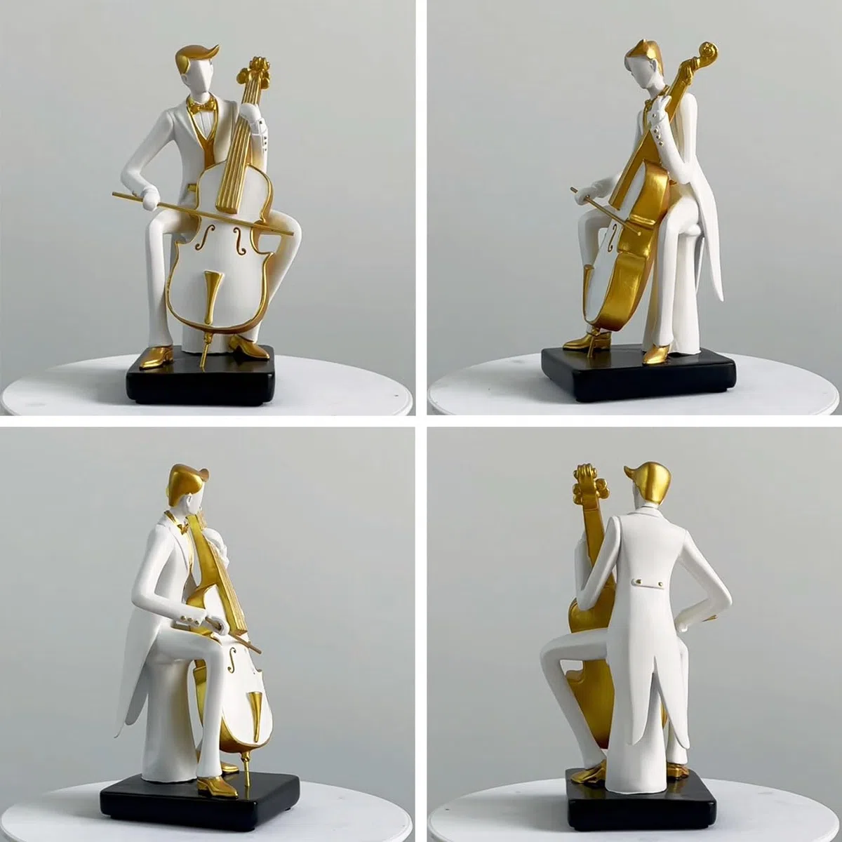 HAUCOZE Adorno Musical Estatua de Músico Escultura Violonchelo Figura Modern Decoración Arte Hogar Regalo para Familiares Amigos Amantes 22cm
