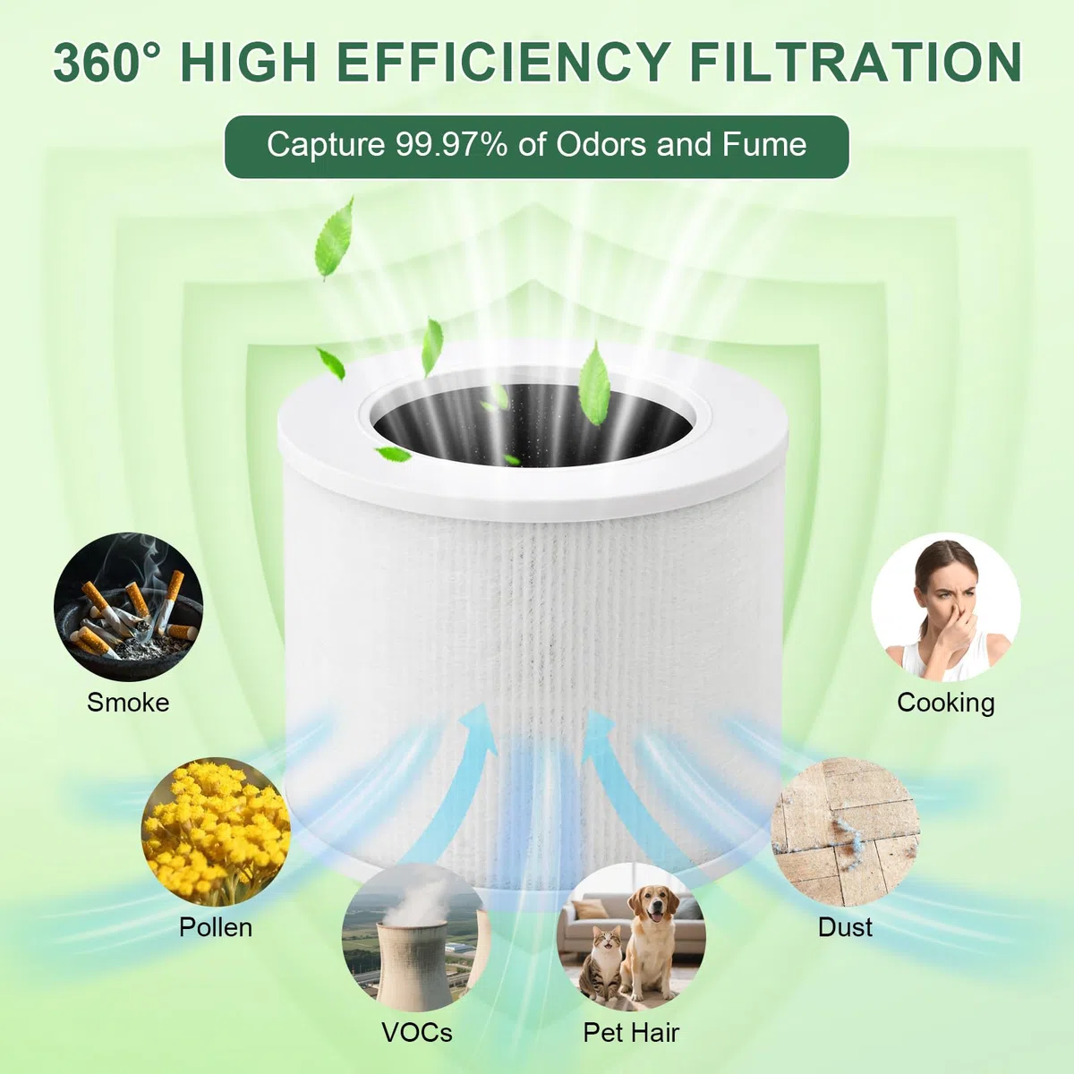 2 Core Mini Filtro de Repuesto Compatible con Purificadores de aire Levoit Core Mini-Rf, H13 HEPA Triple Filtración Purificador de Aire con 12 Esponjas Aromáticas