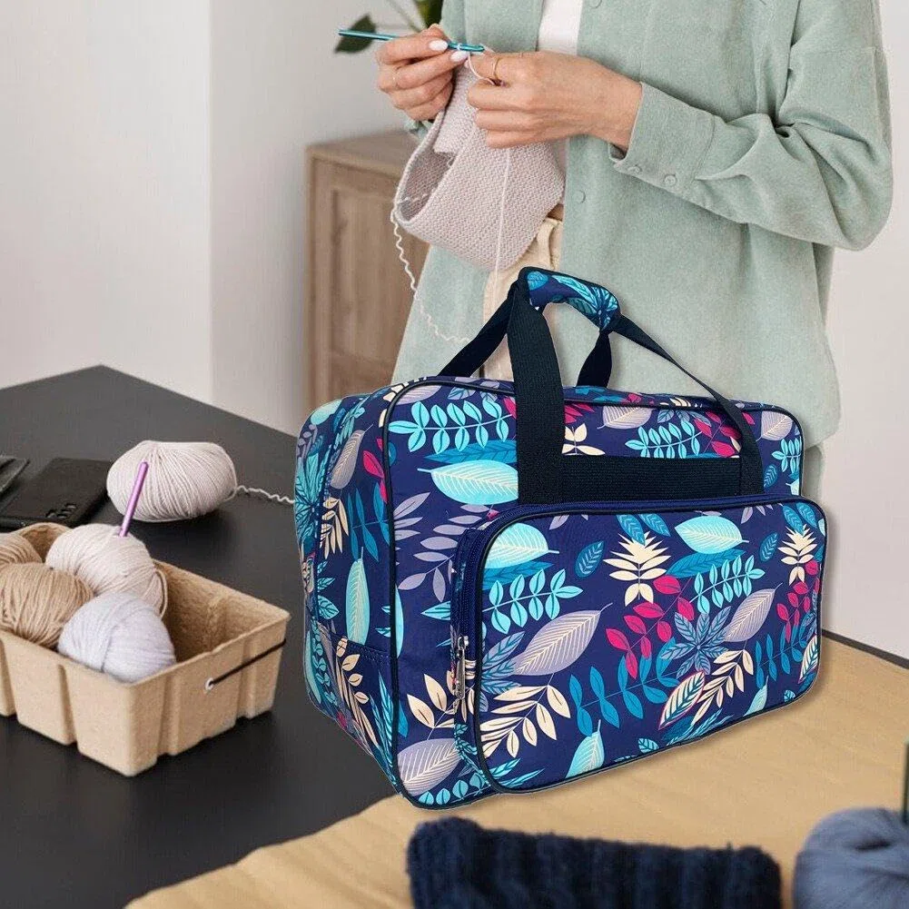 Estuche De Transporte para Máquina De Coser, Bolsa De Mano con Bolsillo Frontal, Caja De Coser Portátil para Máquina De Coser Y Accesorios