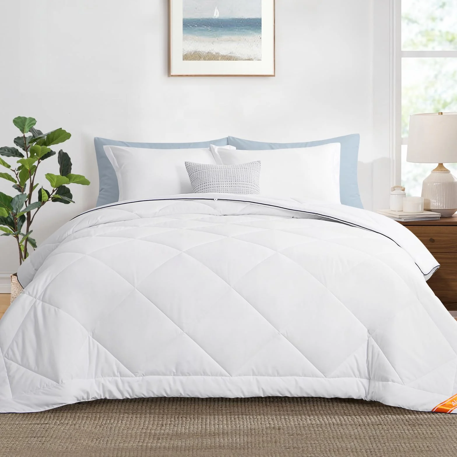 Aisbo Edredón Nordico Cama 90 - Relleno Nordico 155x220, Edredon Cama 90 para Verano, 150gr/m²