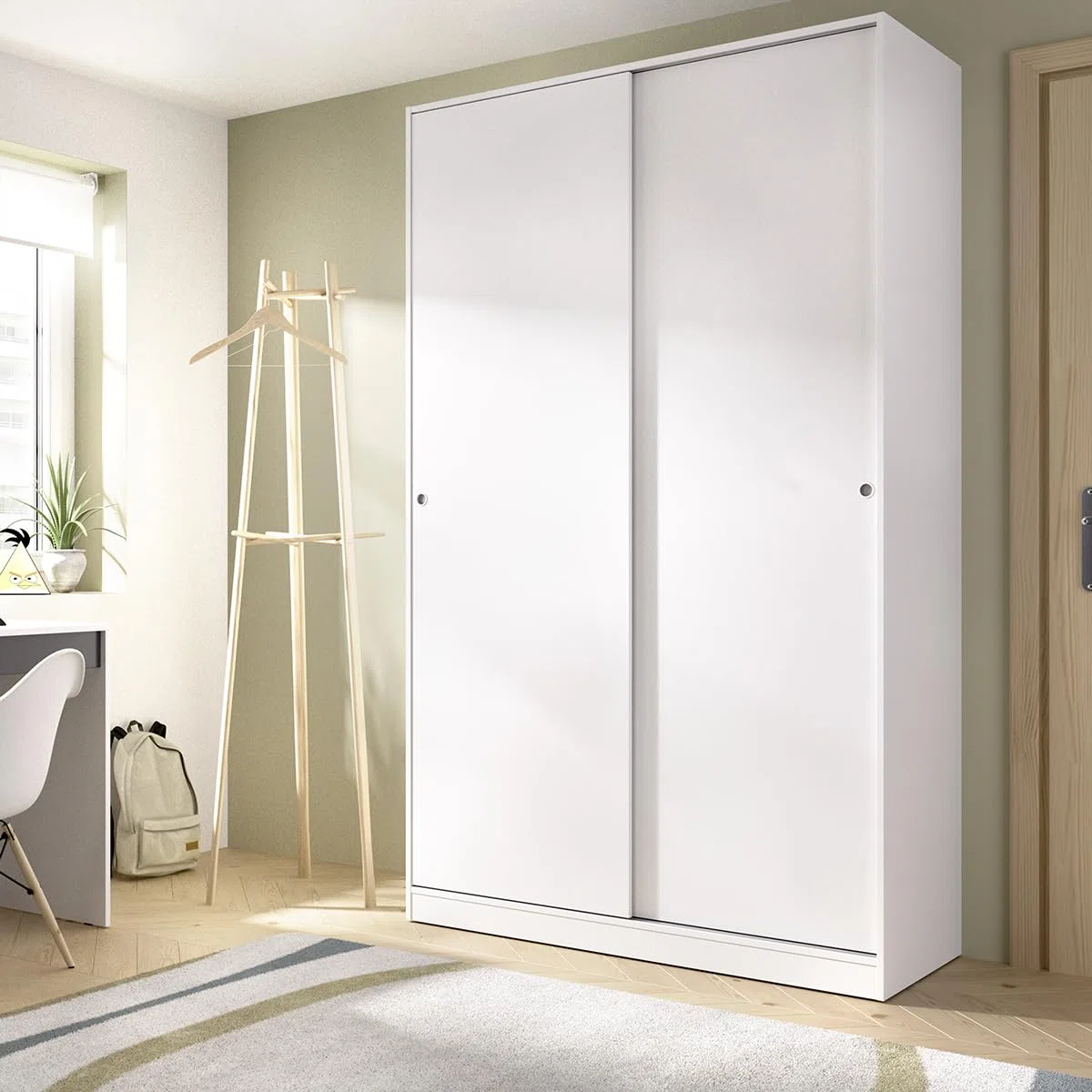 DEKIT GRUPO RIMOBEL Armario con dos puertas correderas Blanco, 204x120x50 cm