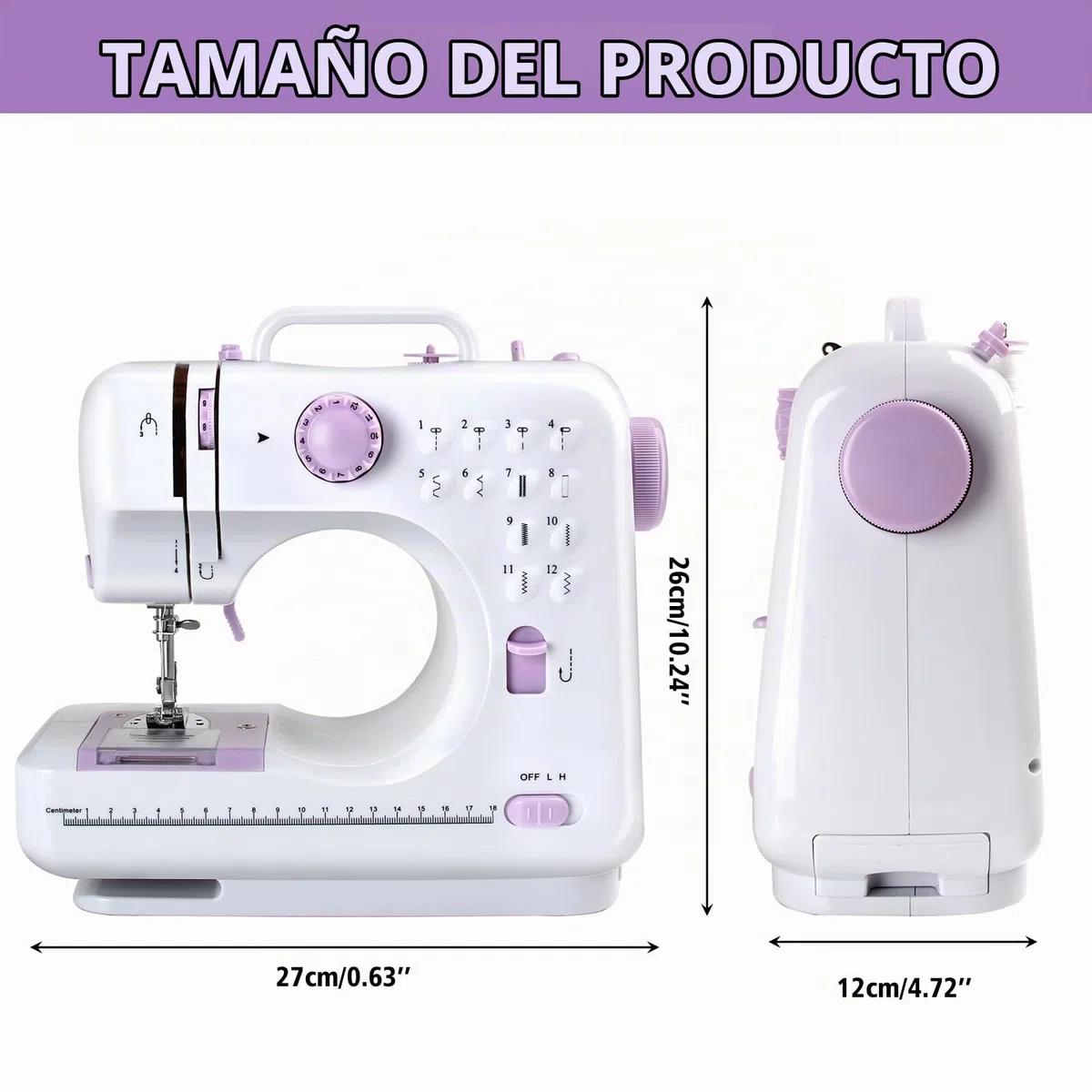 M MUNCASO mini máquina de coser para principiantes, máquina de coser electrónica de 12 agujas, máquina de coser multifuncional para niños, doble línea y doble velocidad