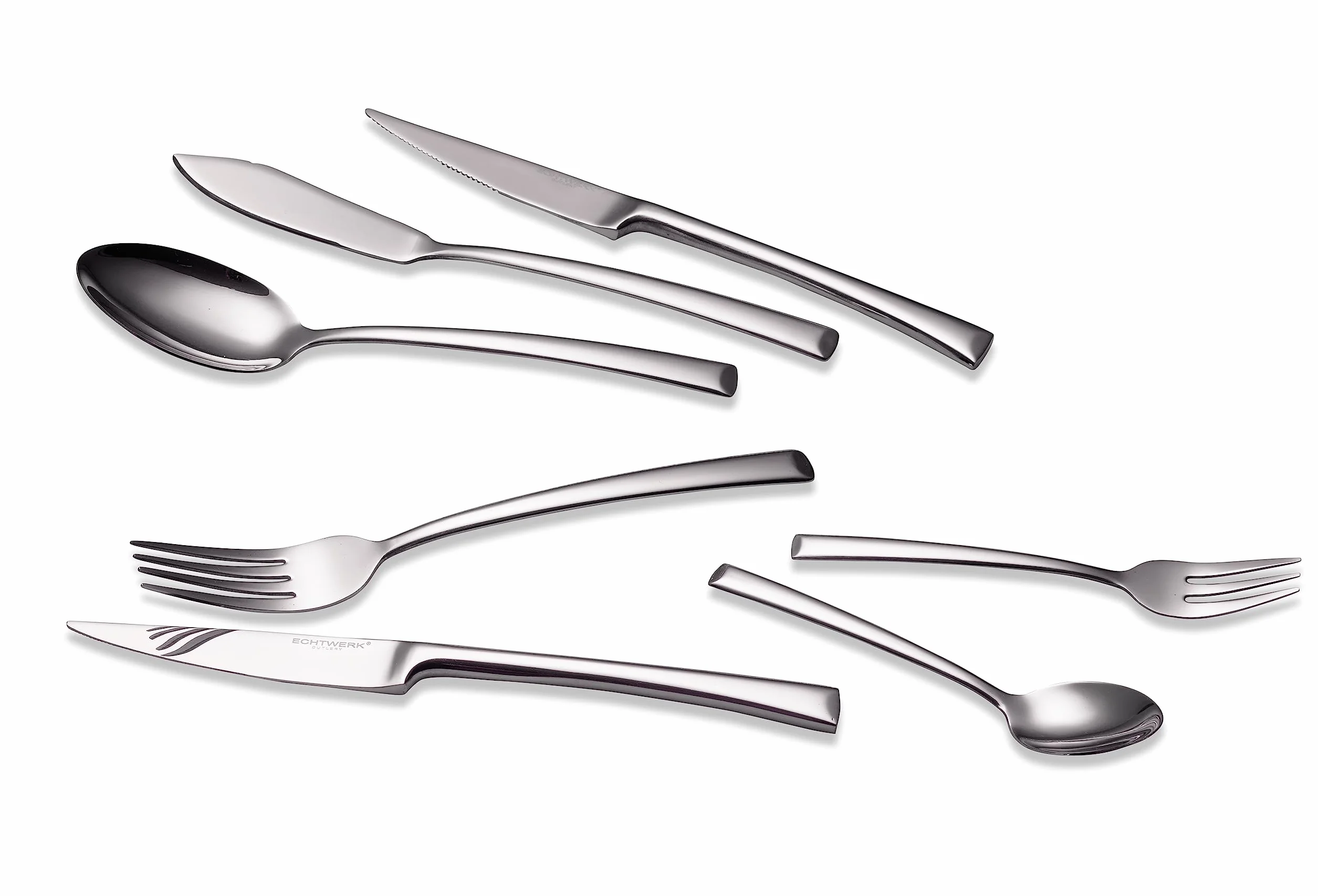 ECHTWERK EW-BS-0520 Avelino-Cubertería para hasta 6 Personas, 42 Piezas, Acero Inoxidable, Plata, 24.5 x 34.5 x 6.5 cm