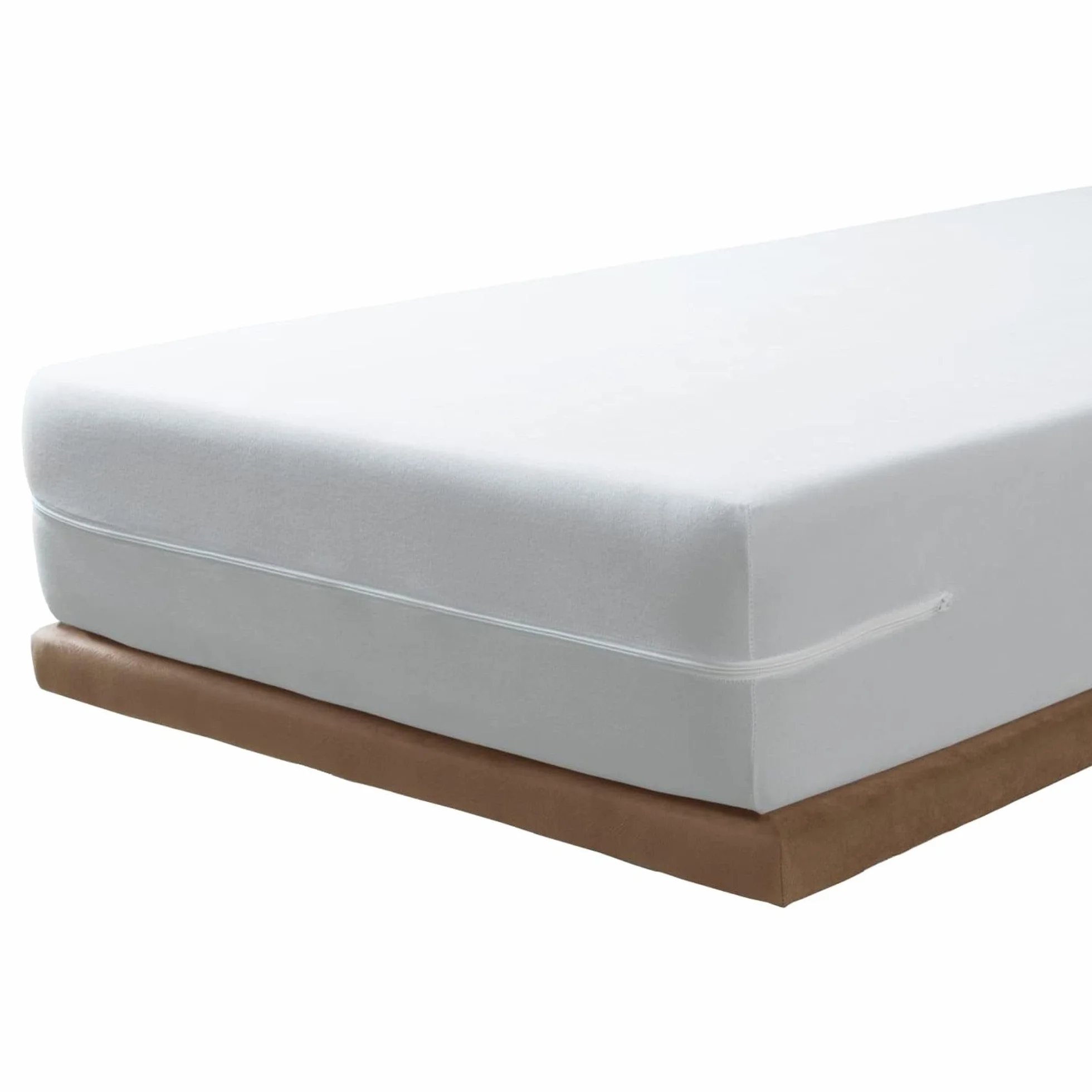 SAVEL - Funda de colchón elástica de algodón 120x190/200 cm | Cubre colchón con Cremallera | Protector de colchón Transpirable y Ajustable | Blanco