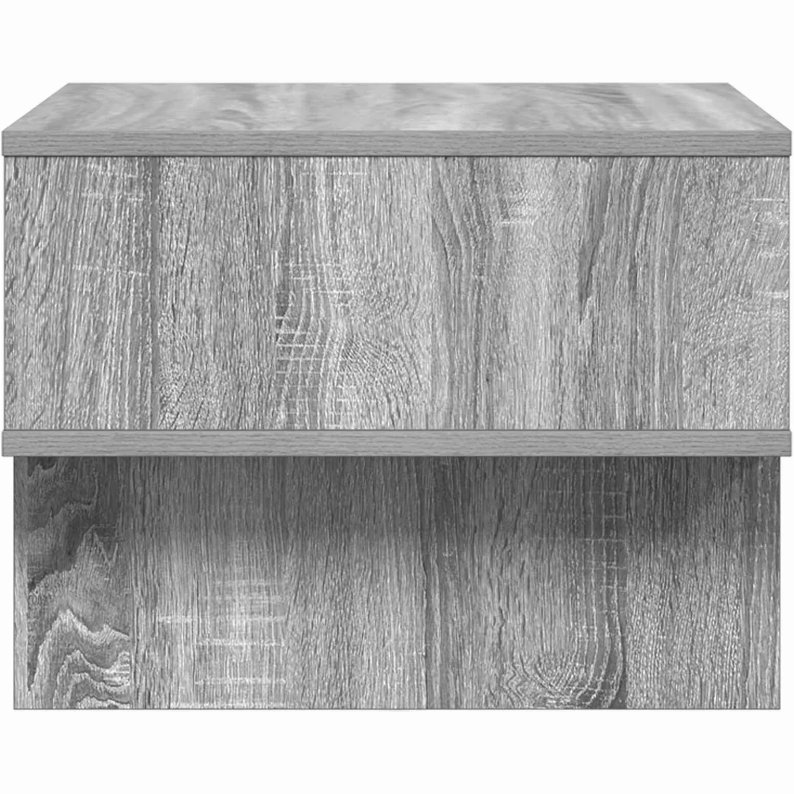Mesa de centro Sonoma gris 48 x 46 x 35 cm, pequeña mesa auxiliar de madera para salón, moderna mesa de salón con 2 estantes, mesa de sofá compacta