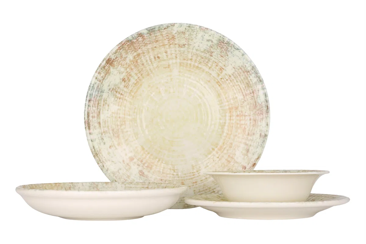 Kütahya Porselen Juegos de vajilla (Medium) - Cinnamon - 24 piezas - 6 Personas - Porcelana
