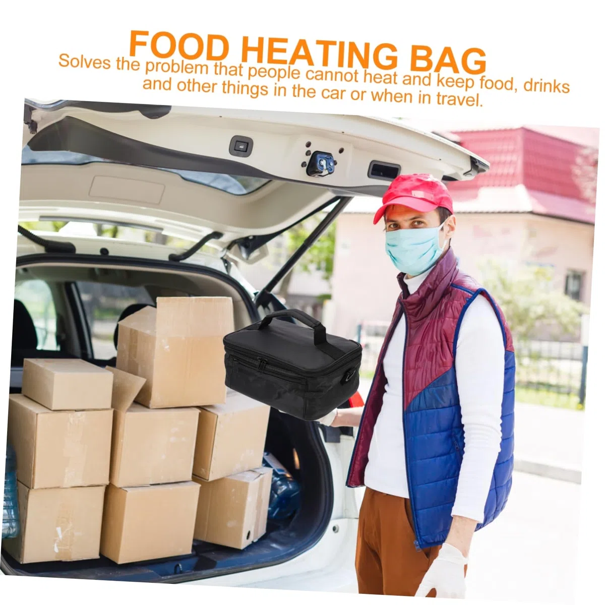 BESTYASH Bolsa Térmica Portátil para Almuerzo Material Oxford y Abs Calefacción 12v y Mantener Alimentos Calientes para Coche Adecuado para Oficina