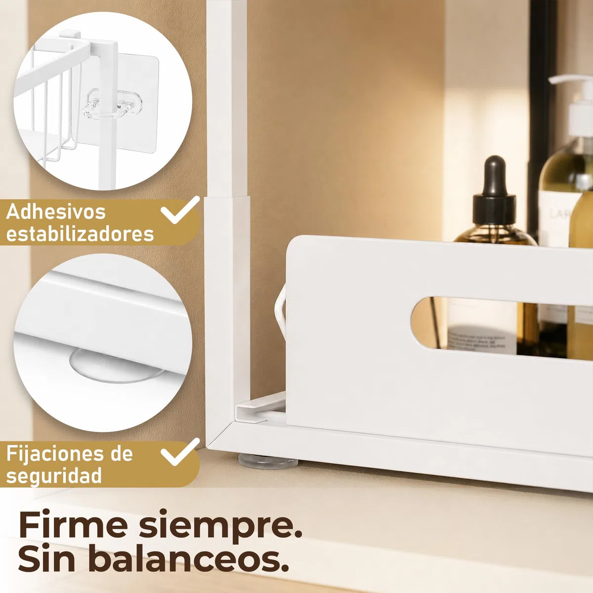 Organizador Bajo Fregadero Extraíble 2 en 1 con Soporte Estropajo.