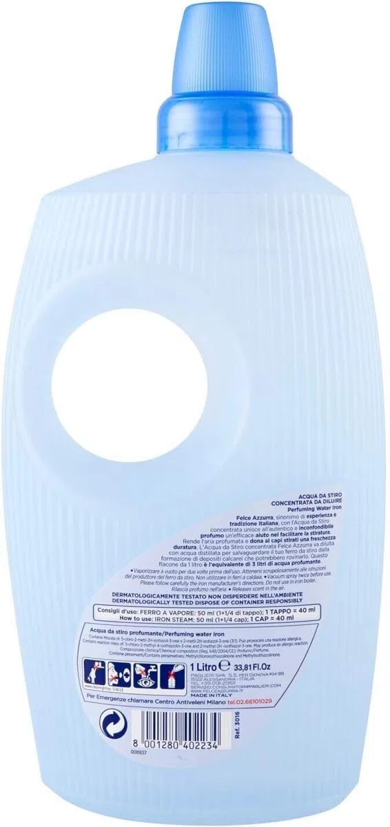 Felce Azzurra Acqua Profumata per Ferro da Stiro, 3 unidades, agua perfumada para plancha 1000 ml