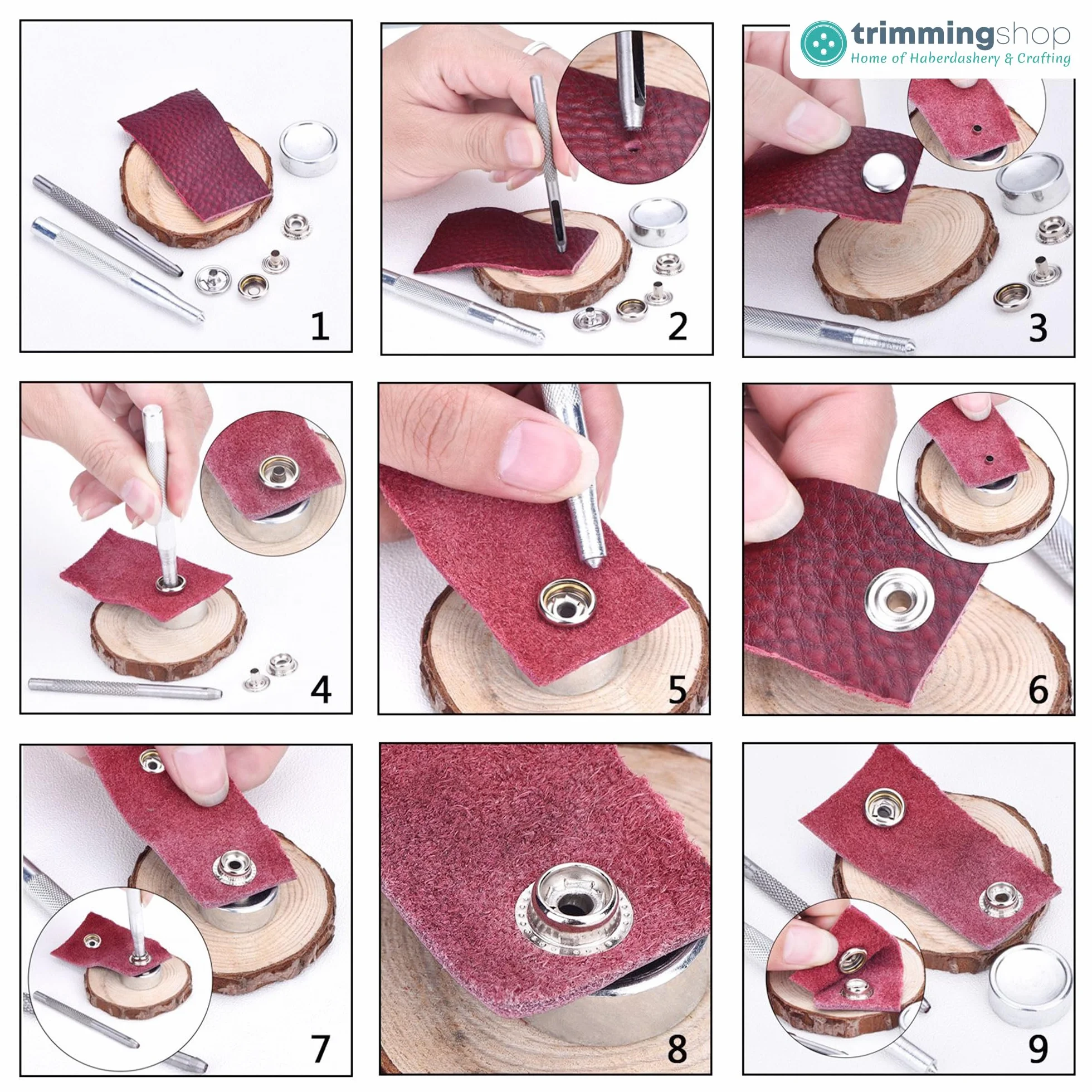 Trimming Shop 15mm Botones a Presión 4 Parte, Durable y Ligero Metal Cierres con Mano Fijación Herramienta para Jeans, Cuero, Tiras Costura Proyectos, Ropa Reparación - Verde Claro, 500pcs