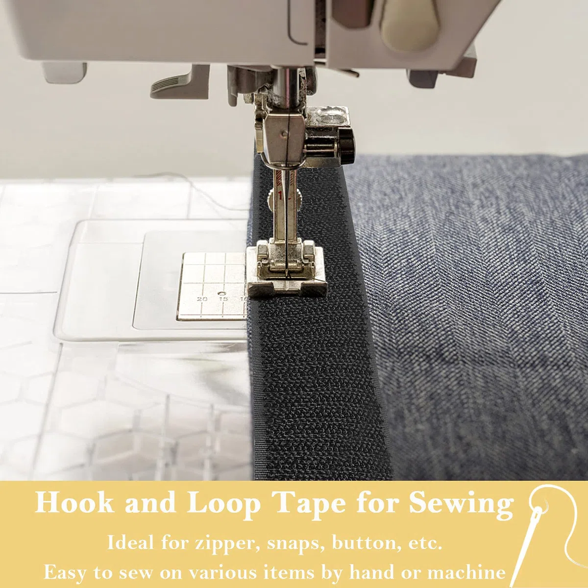 TEUVO Coudre Belcro para Tejidos y Ropa, 50mm x 6M No Adhesivo Hook y Loop Cinta de Tela para Proyectos de Bricolaje y Costura