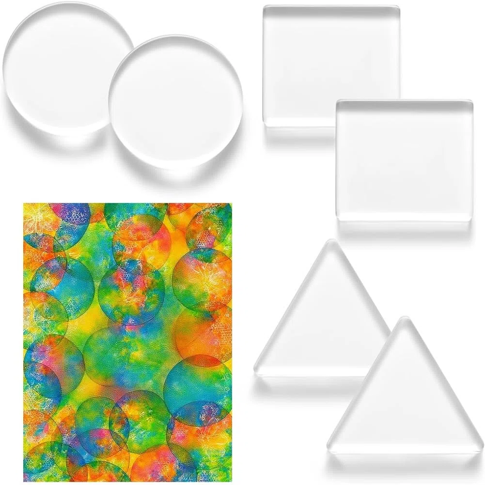 Paquete de 6 Placas de Impresión de Monoimpresión de 3 Pulgadas, Placas de Impresión en Gel Pequeñas para Prensado, Tarjetas, Scrapbooking, Manualidades.