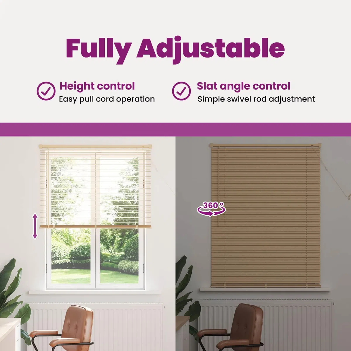 vidaXL Persiana Veneciana Marrón Claro con Patrón 150 x 100 cm PVC, Persiana Veneciana Moderna y Resistente para Oficina en casa, filtra luz, Protege privacidad, Uso Interior