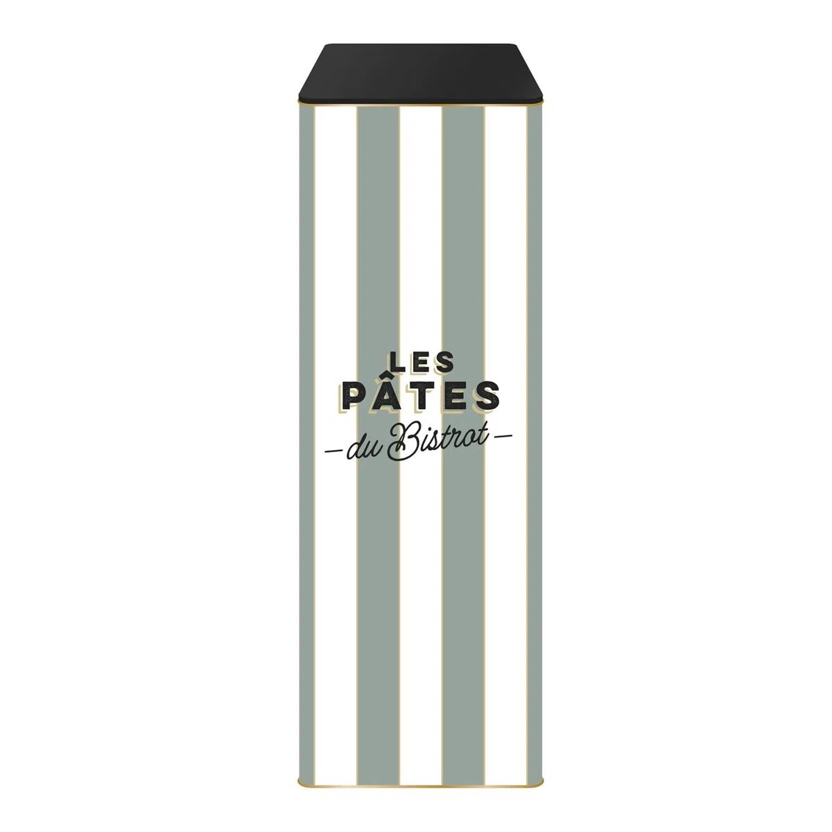 COOK CONCEPT - BT6828 Caja de Metal para Espaguetis Bistrot - Diseño Elegante - Protección Hermética - Capacidad Generosa - 12 x 30 cm - Color Negro, Verde, Beige