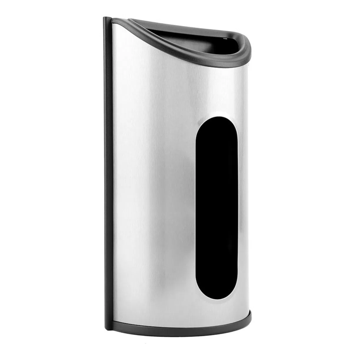 VOBOR Soporte de bolsa de plástico - Dispensador de bolsa con aberturas extra anchas y de fácil acceso Cocina de acero inoxidable Organizador de soporte de dispensador de almacenamiento