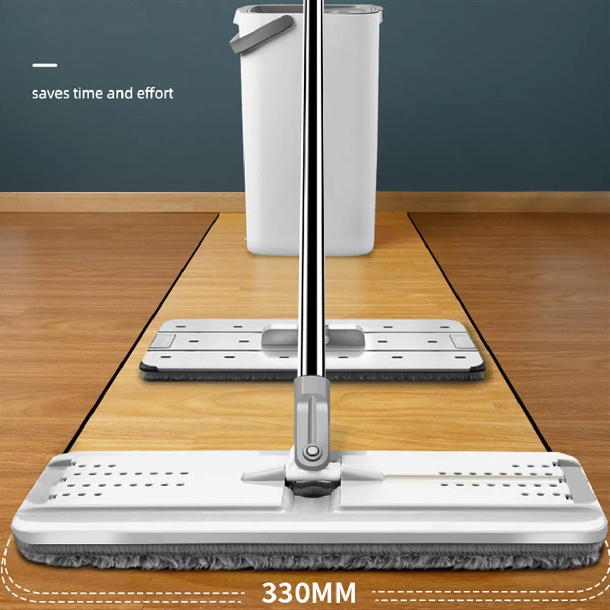 fregona El último trapeador con Conjunto de cubetas de Limpieza sin Mano Microfibra Microfibra Mop ... mop (Color : White-6 Cloth)