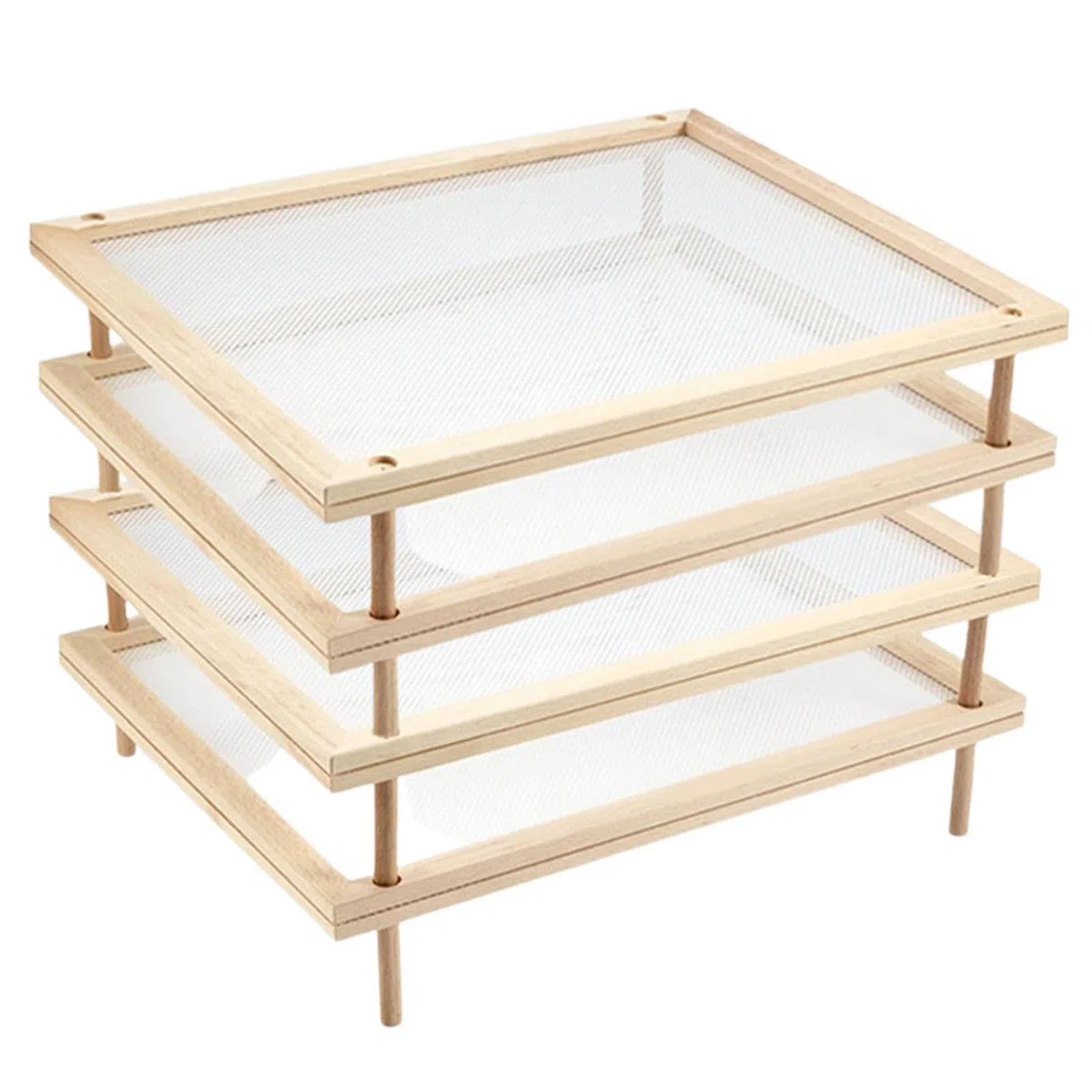 Puerta De Secado De Secado De Madera De Temporada - Estante Desmontable De | Almacenamiento De Frutas Abierta Con Red Para Deshidratación | Diseño De Circulación De Aire Para Una Eficaz