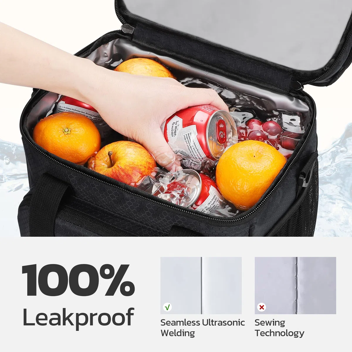 Maelstrom MSFCLUNFB-N Bolsa de almuerzo expandible, nailon, 3. Tres capas (20 L/32 latas), color negro