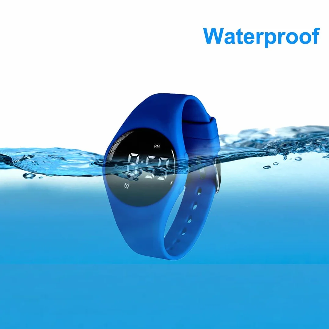 Reloj de entrenamiento para ir al baño, reloj vibratorio silencioso, resistente al agua, reloj recordatorio médico recargable, con alarma y pantalla de bloqueo