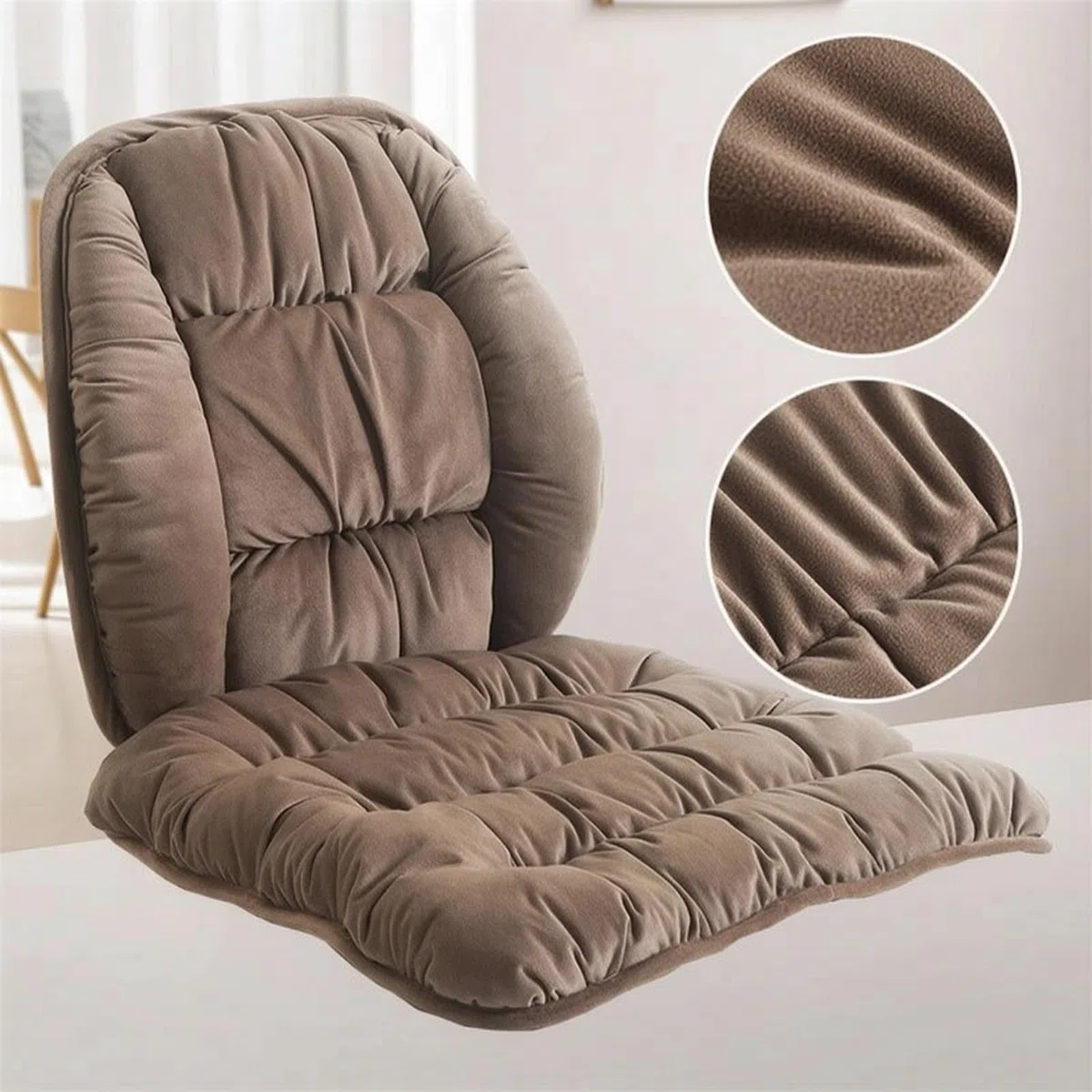 rockible Cojín Silla con Respaldo Cómodo Cojín con Respaldo Acolchado para Teletrabajadores, Estudiantes, Gris Espacial, Cojín 45x45cm + Soporte Lumbar