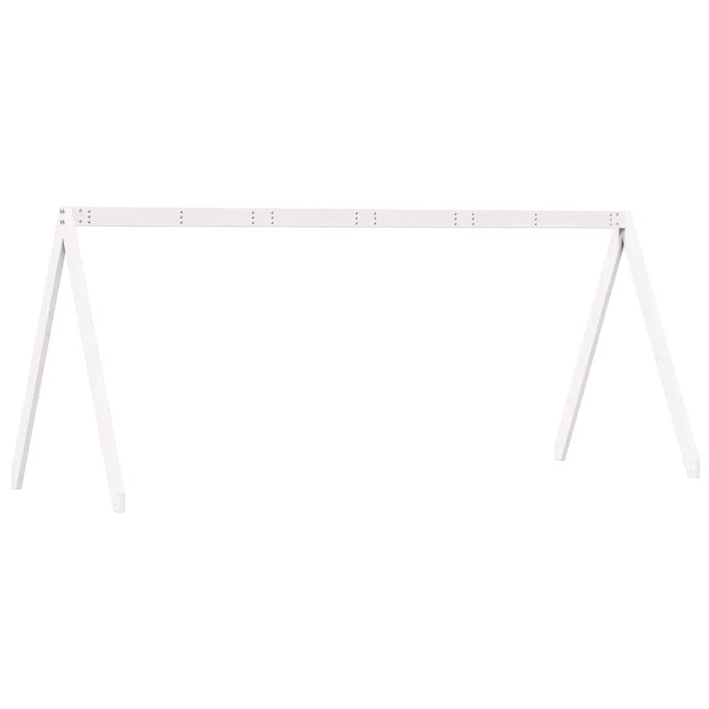 Techo para cama infantil, color blanco, madera maciza de pino, 199 x 95,5 x 88 cm, accesorio para casa de juegos, con lado abierto para habitación infantil, zona de dormitorio estable y