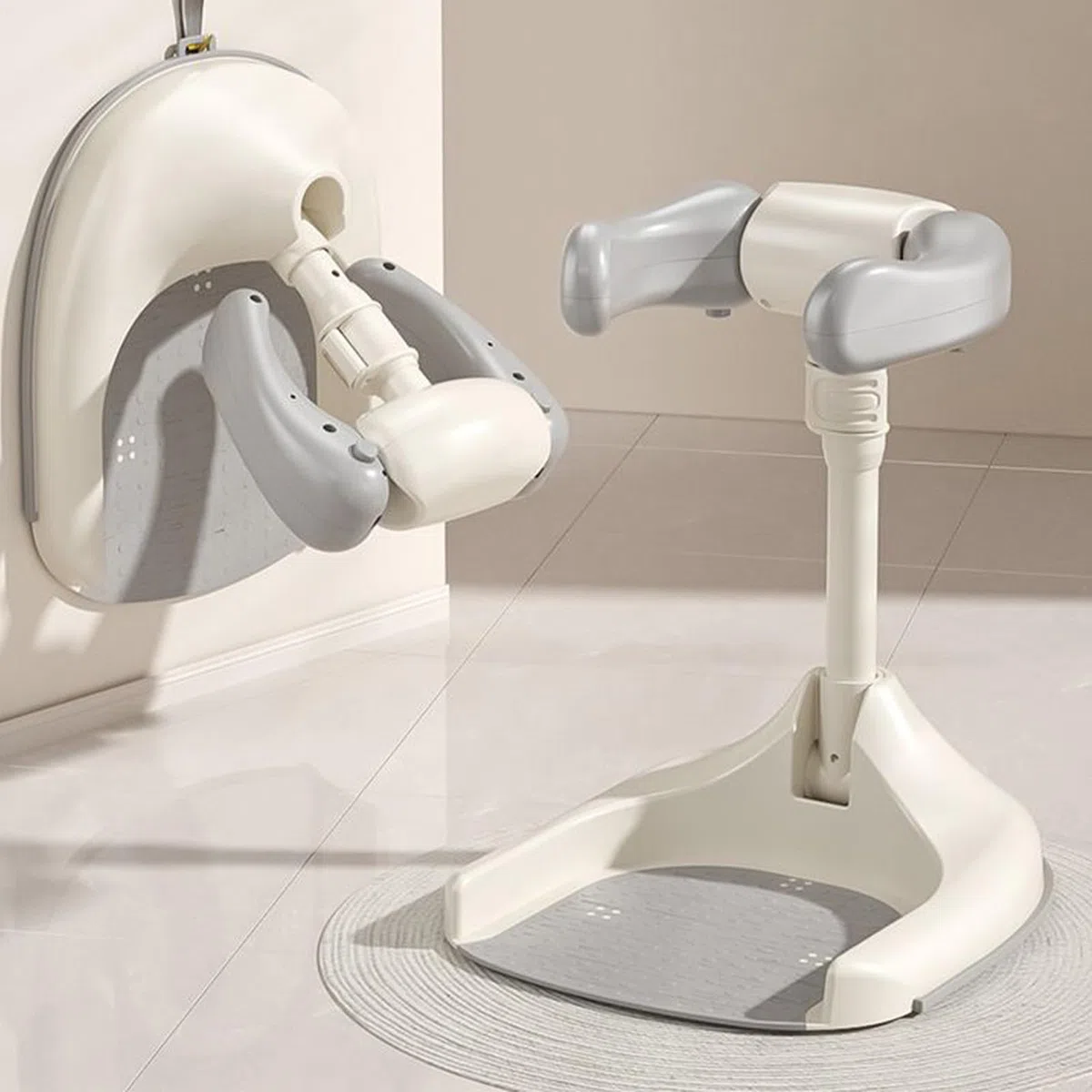 Soporte De Ducha Para Niños, Torre De Bañera Ajustable Para Bebé Que Se Pone De Pie, Asiento De Bañera Para Bebé Desde Bebé Niño Pequeño (8-36 Meses) Para Bañarse Y Cambiar Pañales