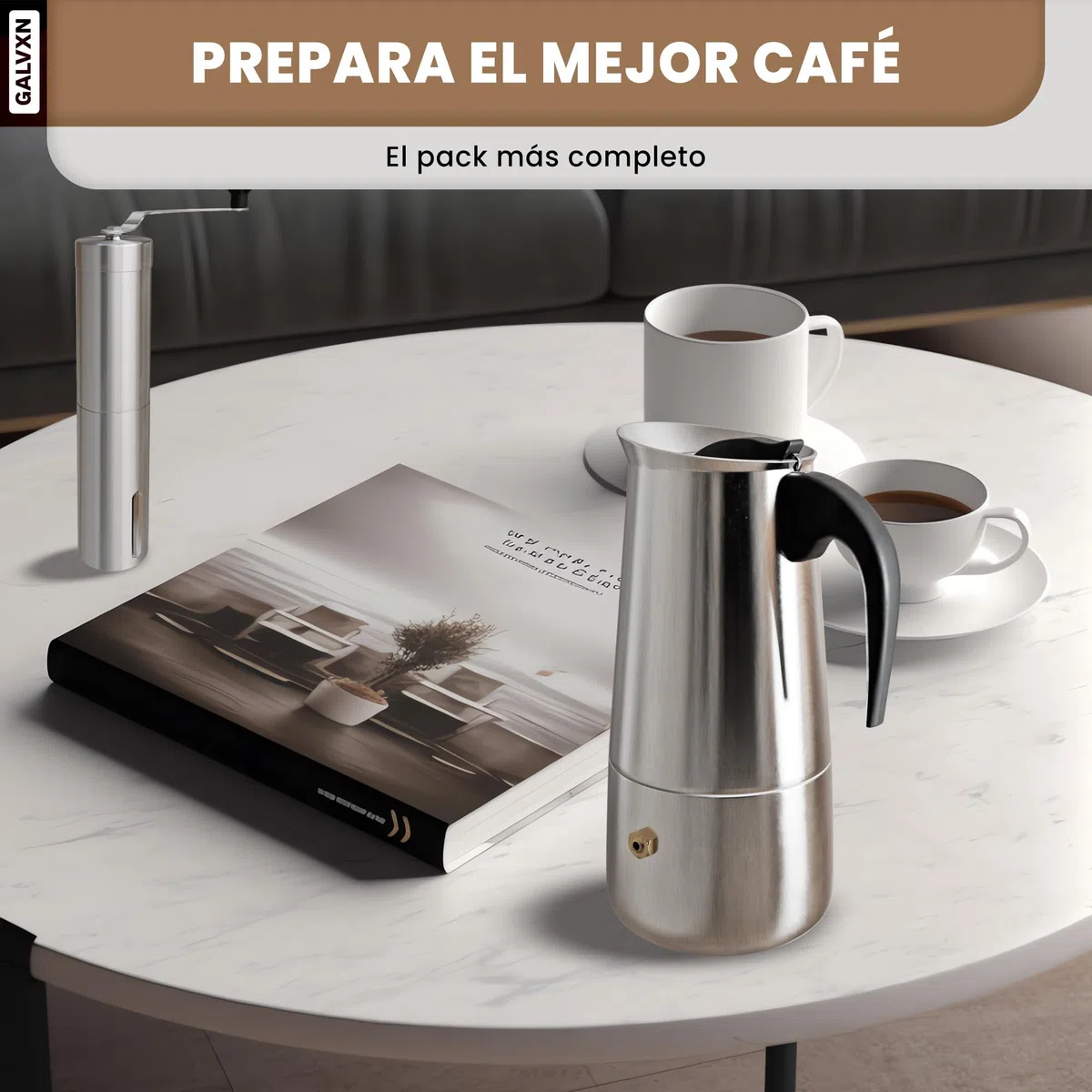 CAFETERA ITALIANA ~ Cafetera Italiana Inducción ~ Cafetera Italiana Acero Inoxidable ~ Cafetera 9 Tazas(450ml) ~ Coffee Maker ~ Compatible Con Todos Los Tipo De Cocinas: Gas, Vitrocerámica e Inducción