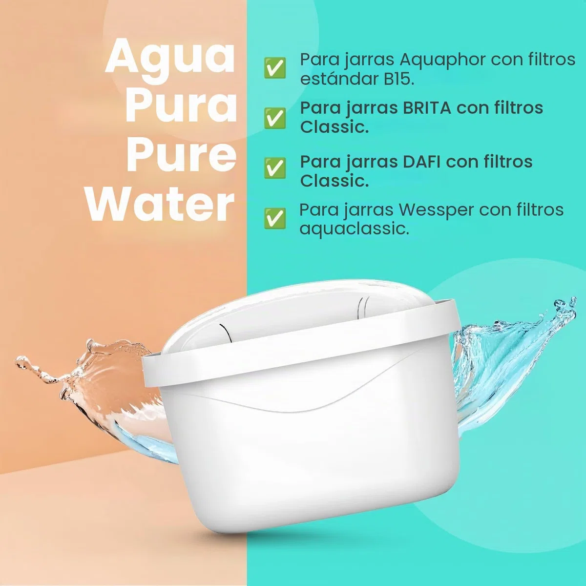 Aquafloow Juego de 12 Cartuchos Filtro Agua | Compatibles con Brita Maxtra+, Maxtra Pro, Jarras Marella, Style, Elemaris | Reduce Cloro, Cal, Metales Pesados e Impurezas