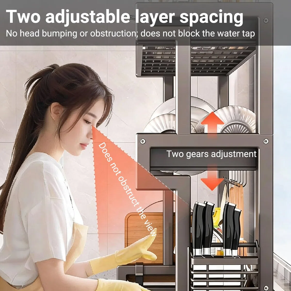 Escurridor de platos de acero inoxidable, soporte para utensilios de cocina, para almacenamiento y organización de cocina, para platos, vasos, cuencos y cubiertos