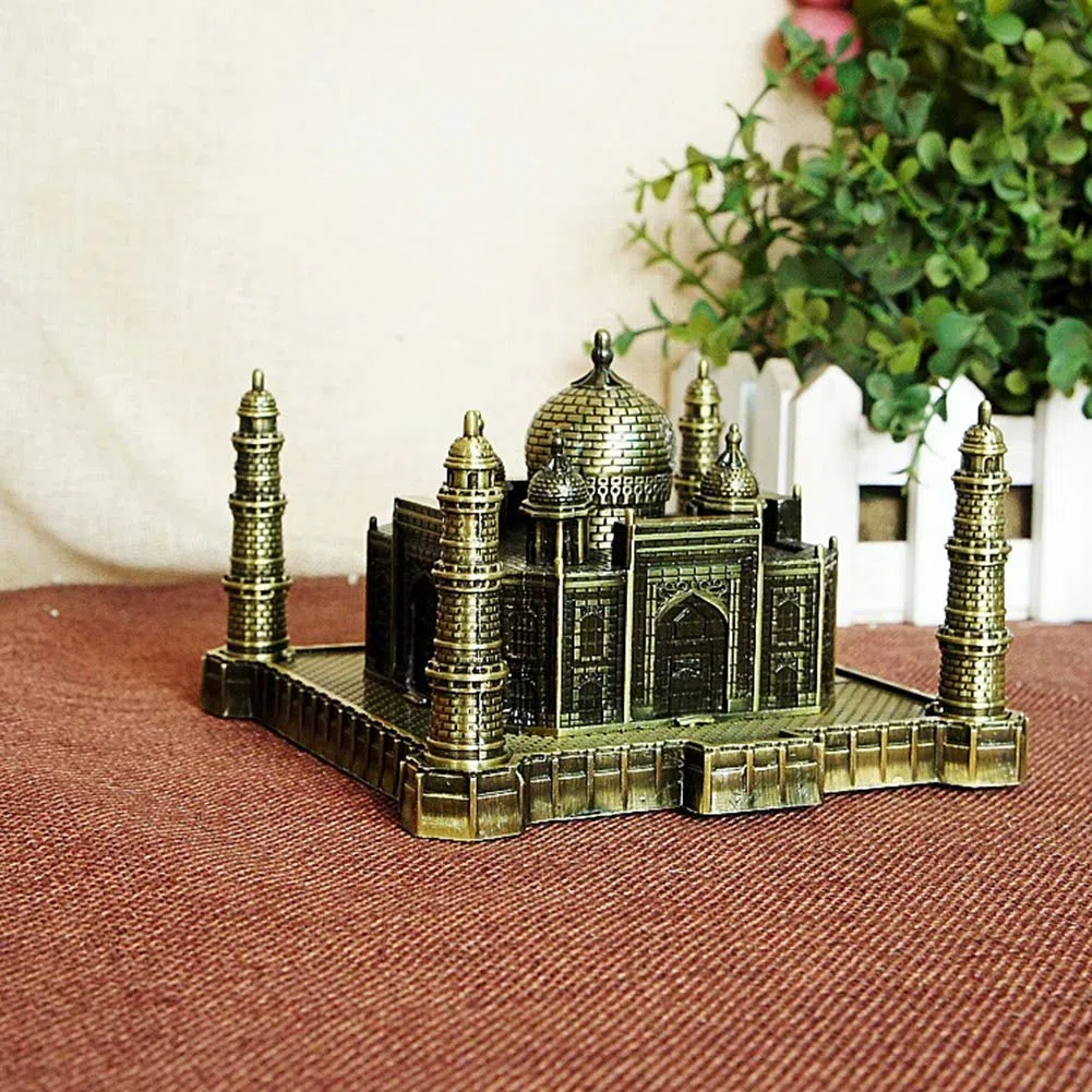 Tyenaza Modelo de Metal Taj Mahal de la India, Lugar de InteréS Mundial Edificio Creativo Taj Mahal, para Decoración de Escritorio Cafetería Decoración, Hogar y la Oficina, Recuerdo de Viaje