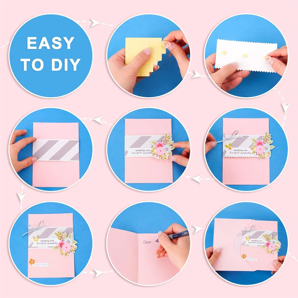 AHANDMAKER Kits para Hacer Tarjetas de Papel, Coloridos Kits de Tarjetas de felicitación Hechos a Mano para Tarjetas del día de San Valentín, Tarjetas de Pascua, Invitaciones de cumpleaños, Sobres y